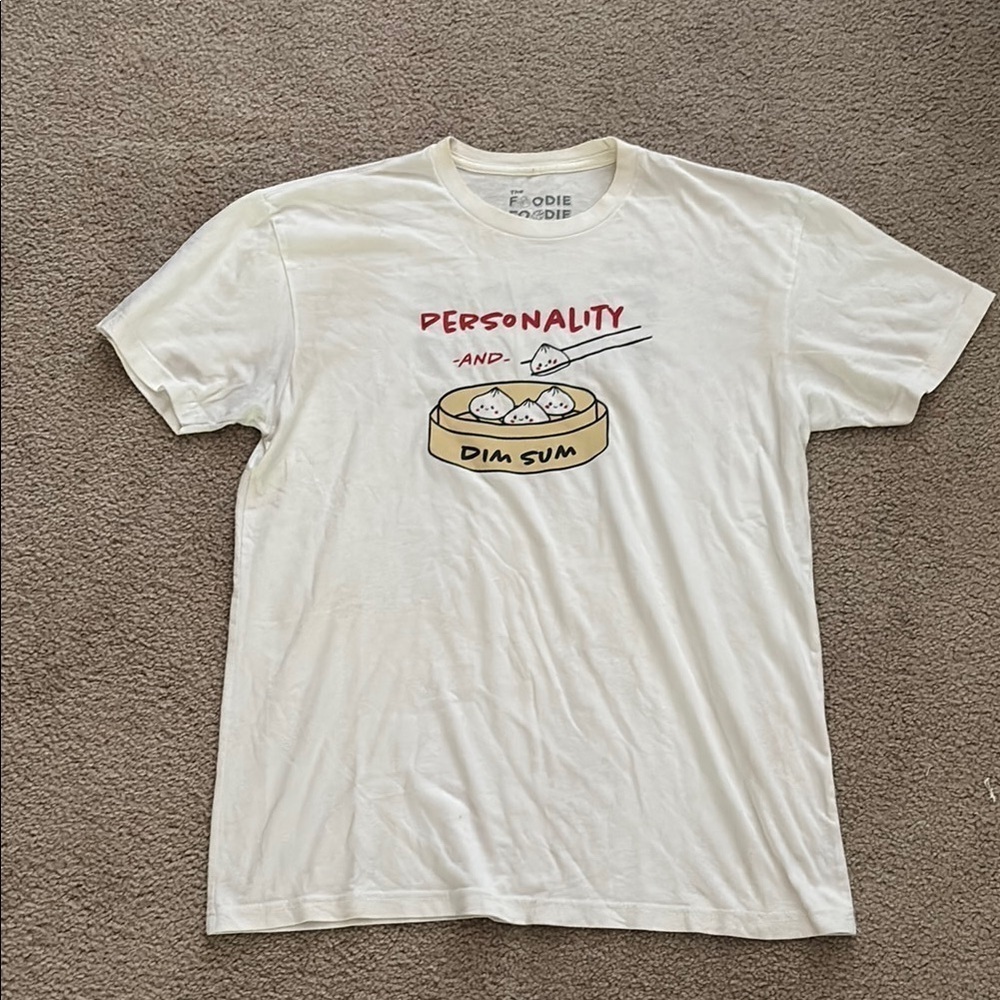The Foodie Foodie Club-Dim Sum White Graphic T-Shirt unisex medium